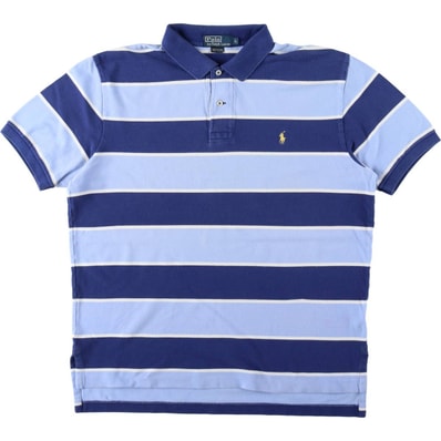 古着 ラルフローレン Ralph Lauren POLO by Ralph Lauren CUSTOM FIT ボーダー柄 半袖 ボーダー ポロシャツ L メンズL相当/eaa654585