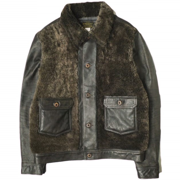 新品 RRL ダブルアールエル 24AW GRIZZLY JACKET シアリングパネルドレザージャケット MNRROTW16020148 M Dark Brown 革ジャン Double RL グリズリー 熊ジャン アウター g21489