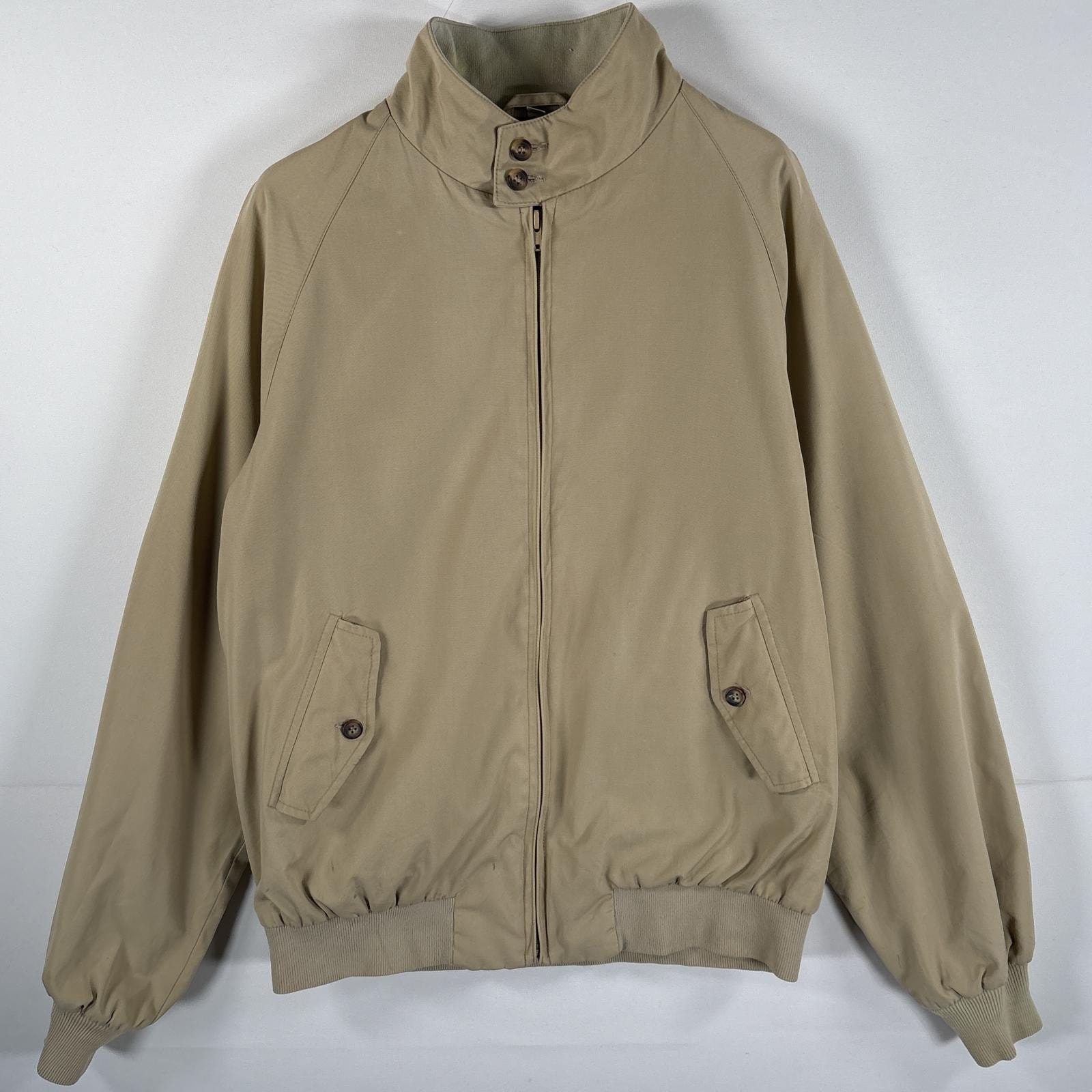 古着 バラクータ BARACUTA ハリントンジャケット 裏地チェック チンスト付き ラグラン スウィングトップ 42L  ベージュ メンズ