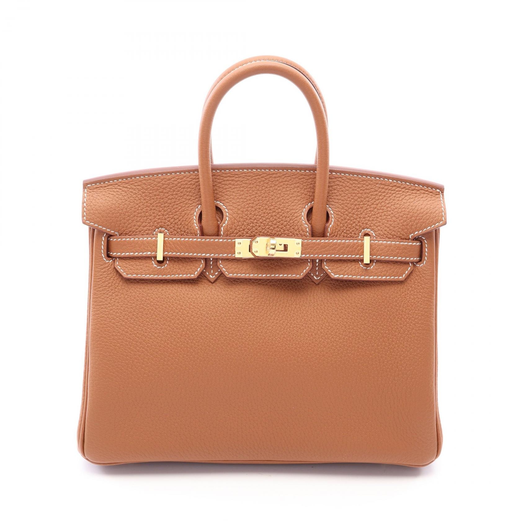 エルメス HERMES バーキン25 ゴールド ハンドバッグ バッグ トゴ トゴ レディース ブラウン系 【中古】