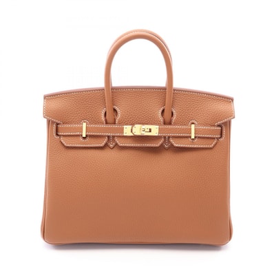 エルメス HERMES バーキン25 ゴールド ハンドバッグ バッグ トゴ トゴ レディース ブラウン系 【中古】