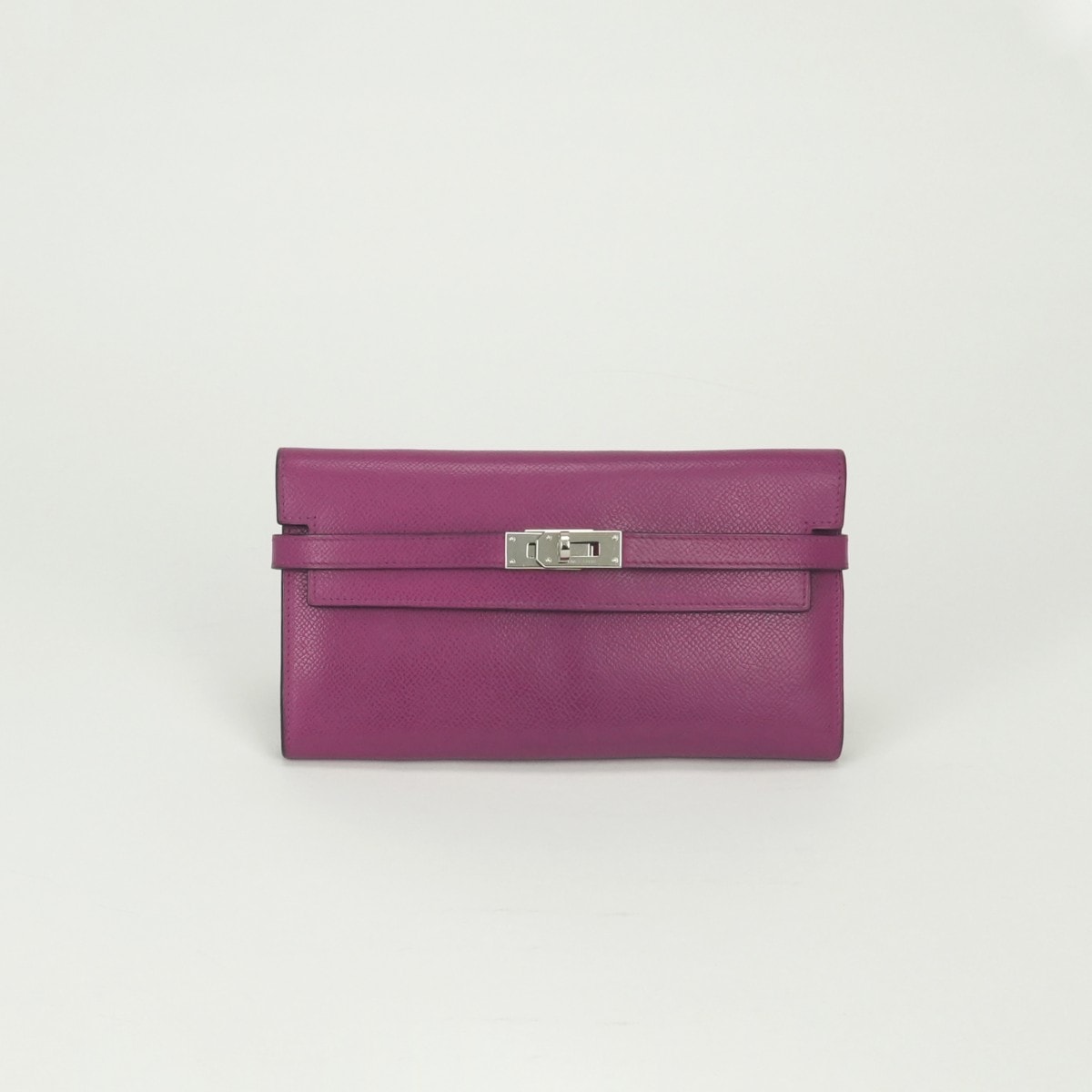 エルメス HERMES ケリーウォレット ケリーウォレットロング 財布 長財布 ロングウォレット エプソン ローズパープル Rosepurple ピンク Pink パープル Purple 紫 シルバー ヴォーエプソン