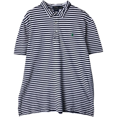 古着 ラルフローレン Ralph Lauren POLO RALPH LAUREN FEATHERWEIGHT 半袖 ボーダー ポロシャツ メンズXL相当/eaa578767