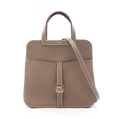 エルメス HERMES アルザン25 2WAY ハンドバッグ バッグ レザー トリヨンクレマンス トリヨンクレマンス エトゥープ K刻印(2025年製造) レディース グレー系 【中古】