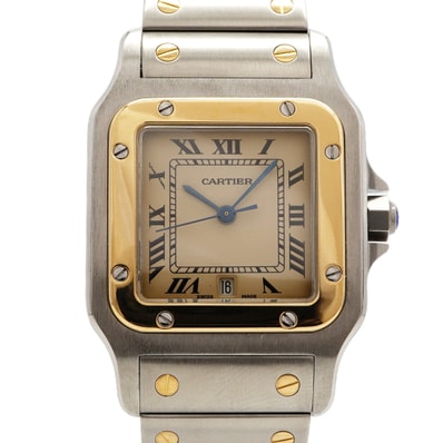 ★SALE【6wfc0244】カルティエ サントスガルべLM W20011C4 アイボリー文字盤【中古】腕時計 メンズ