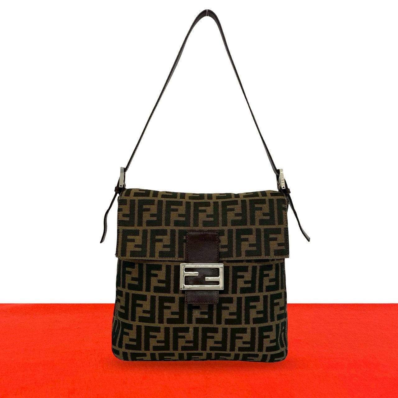 B (目立った傷や汚れなし)】FENDI フェンディ ズッカ FF 柄 キャンバス