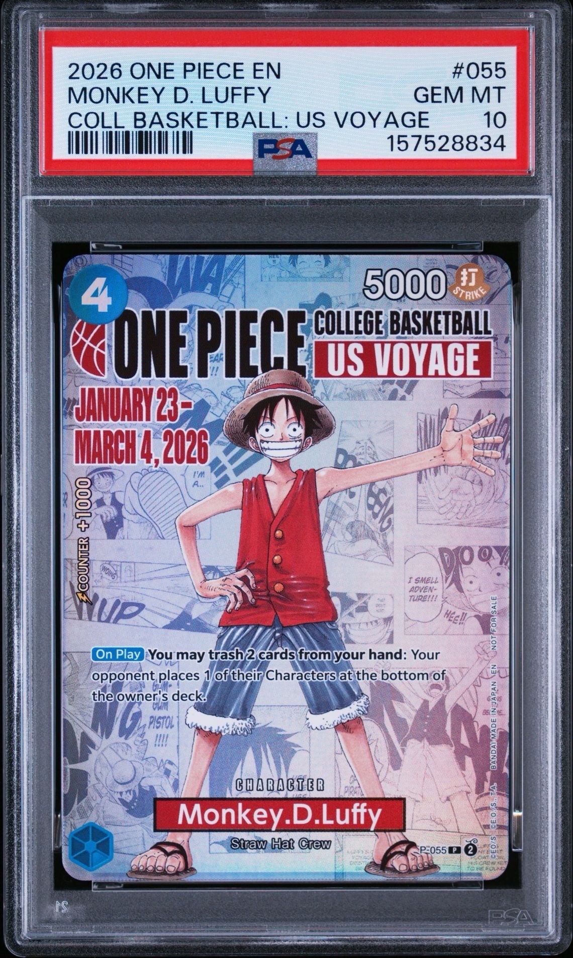 PSA10】モンキー・D・ルフィ：P (開封済) [P-055]【英語版
