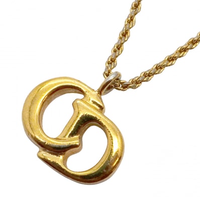 ★SALE【6jcb0654】クリスチャンディオール ネックレス CDロゴ GPメッキ ゴールド【中古】レディース