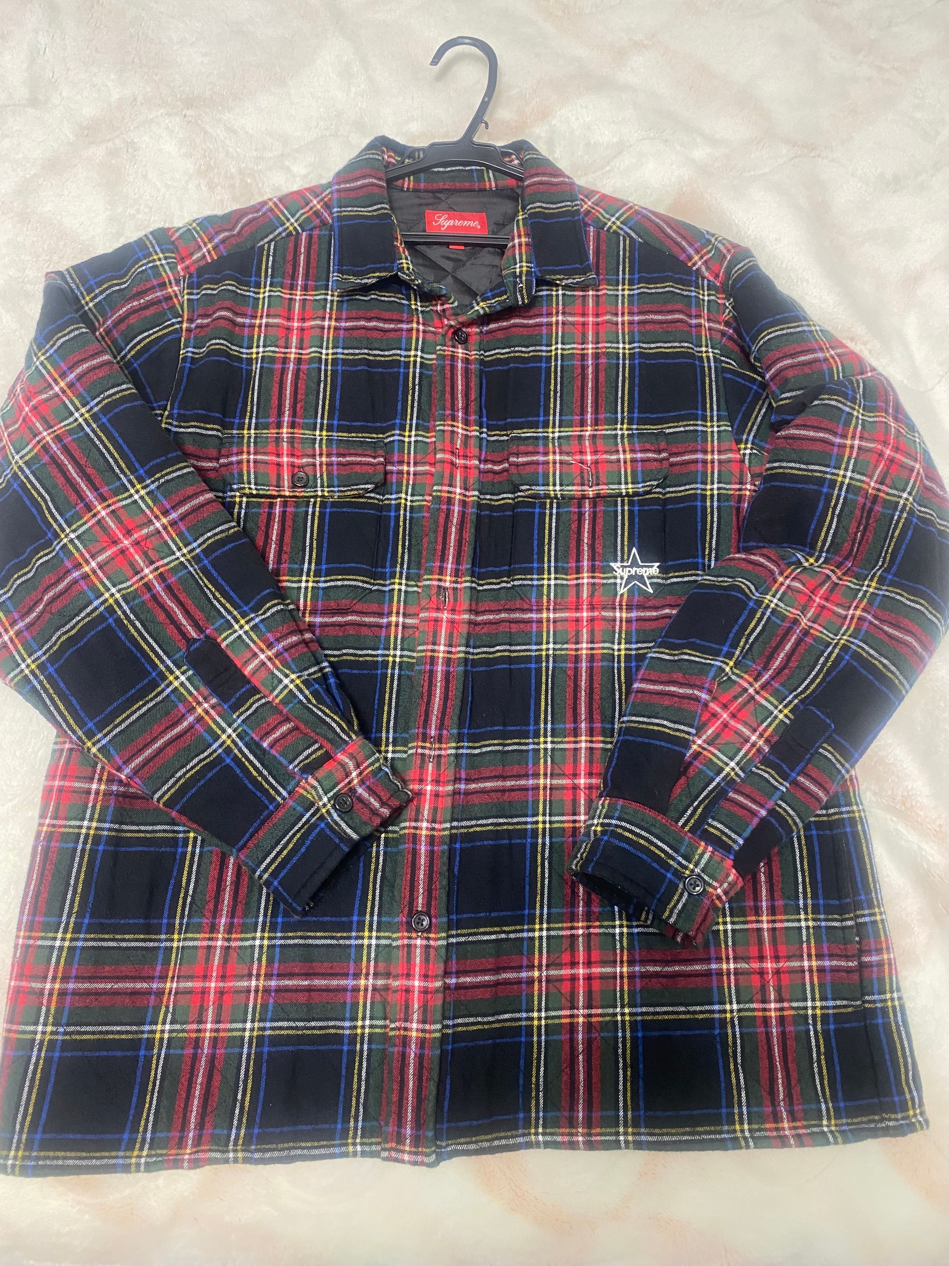 Supreme Quilted Plaid Flannel Shirt "Black"
