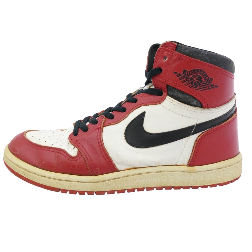 NIKE ナイキ スニーカー 【観賞用】85年製 オリジナル AIR JORDAN 1  CHICAGO エアジョーダン1 シカゴ スニーカー ホワイト系 レッド系 ブラック系 US9【中古】