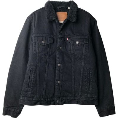 古着 リーバイス Levi's LEVI'S PREMIUM ユーロモデル 中綿入り ブラックデニムボアジャケット メンズM相当/eaa645711