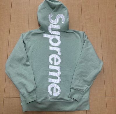 Supreme Satin Applique Hooded Sweatshirt "Mint"