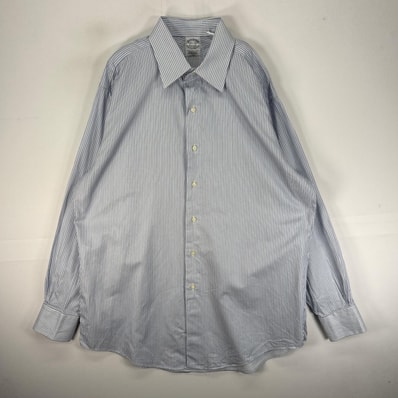 古着 ブルックスブラザーズ Brooks Brothers 長袖シャツ USA製 L ブルー系 ストライプ メンズ