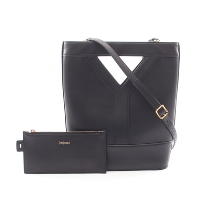 サンローランパリ SAINT LAURENT PARIS Yバケット スモール 2WAY ハンドバッグ バッグ レザー レディース ブラック系 808224 【中古】
