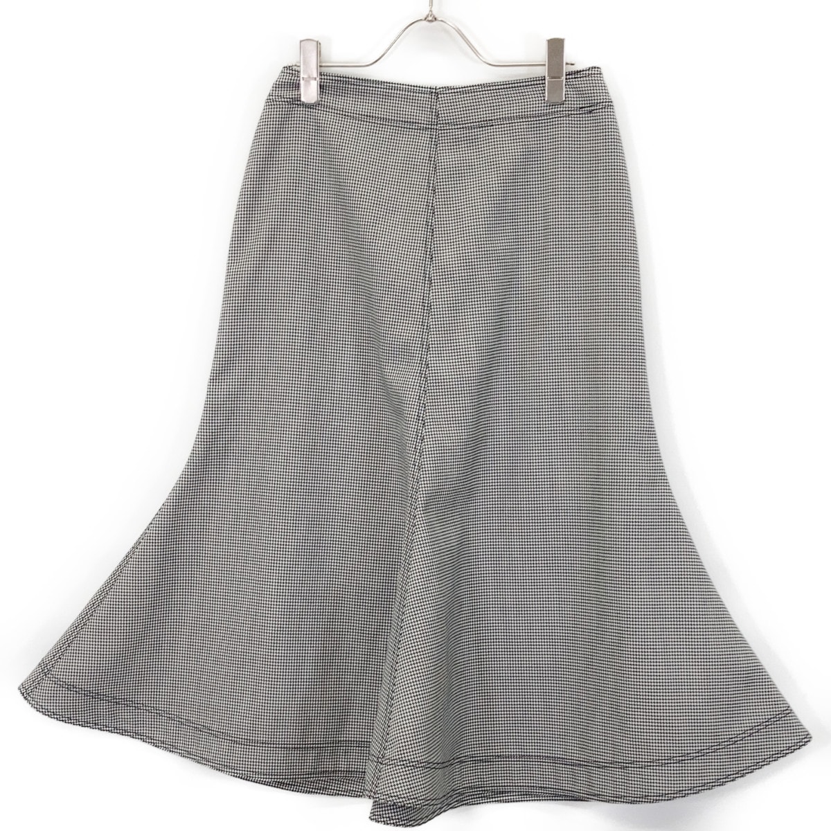 ロエベ S540Y08X39 グレー ハウンドトゥース マーメイド スカート 36