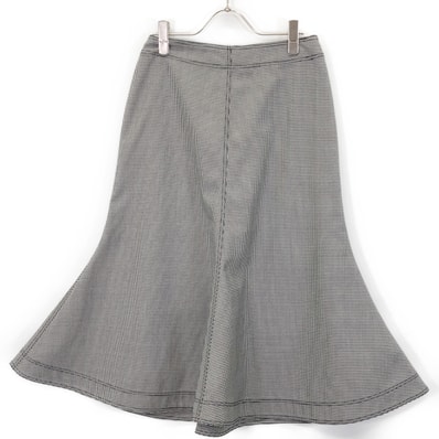 ロエベ S540Y08X39 グレー ハウンドトゥース マーメイド スカート 36