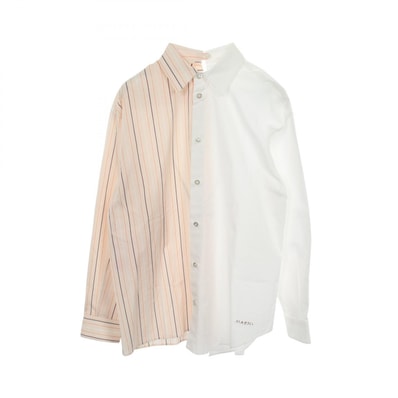 マルニ MARNI ストライプ パッチワーク 長袖 衣料品 トップス コットン レディース ホワイト系 / ベージュ系 CAMA0546Q1 【中古】