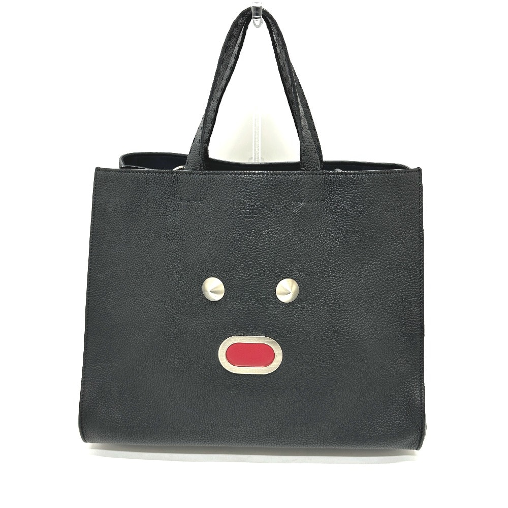 フェンディ FENDI モンスター 7VA390 セレリア 2WAY カバン 肩掛け 斜め掛け トートバッグ レザー ブラック
