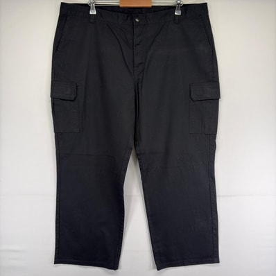 古着 ディッキーズ Dickies パンツ サイドポケット ジッパーフライ 作業着 ワーク 大きいサイズ カーゴパンツ w44 L30 ブラック メンズ