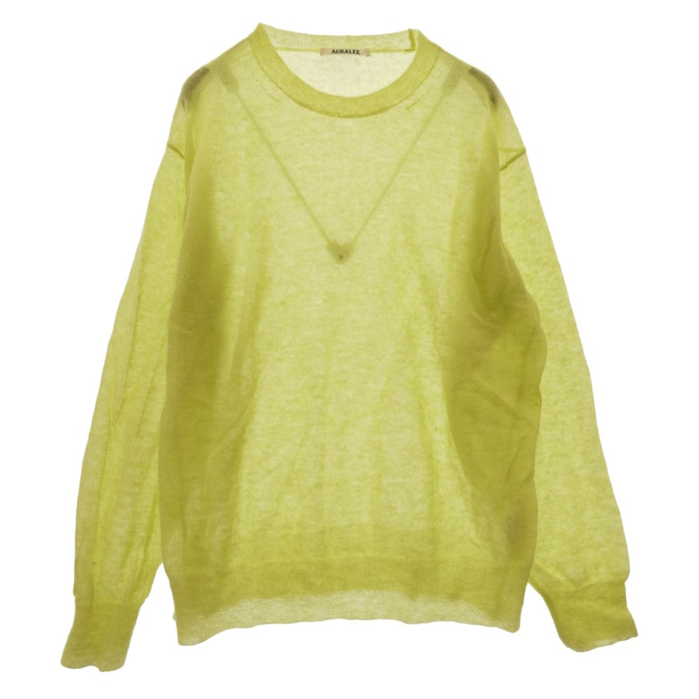 AURALEE オーラリー ニット 25SS A25SP02FG Kid Mohair Sheer Knit P/O キッドモヘア シアー ニット プルオーバー ライトグリーン系 4【中古】