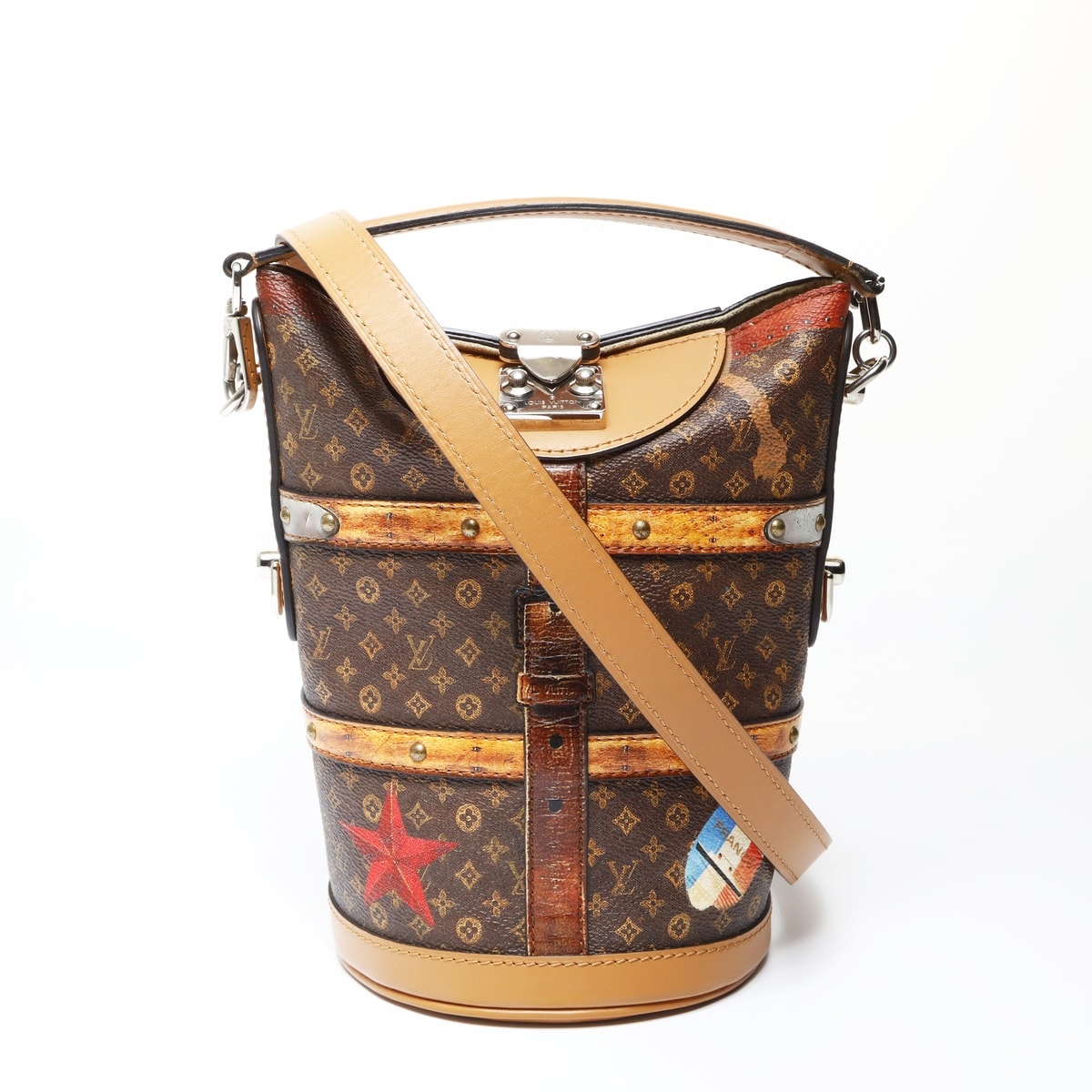 ヴィトン LV 2018年製 モノグラム トロンプルイユ ダッフルバッグ ショルダーバッグ【中古】