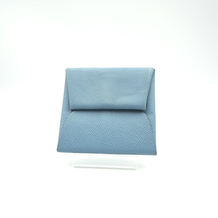 HERMES(エルメス)バスティア コインケース 小銭入れ ブルー ヴォーエプソン レザー シルバー金具 レディース メンズ【中古】