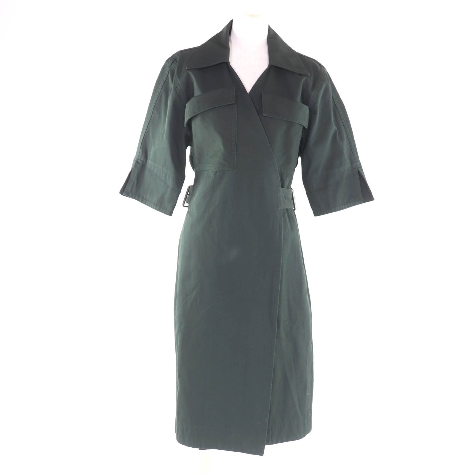 美品 ボッテガヴェネタ ワンピース ダークグリーン 38 738251