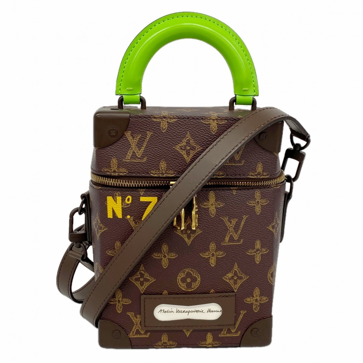 【6ce6226】ルイヴィトン ハンドバッグ モノグラム ヴェルティカルボックストランク M59664 ブラウン グリーン 2wayバッグ【中古】メンズ