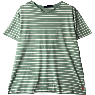 古着 ラルフローレン Ralph Lauren POLO RALPH LAUREN ボーダー柄 半袖VネックTシャツ メンズXL相当/eaa648265