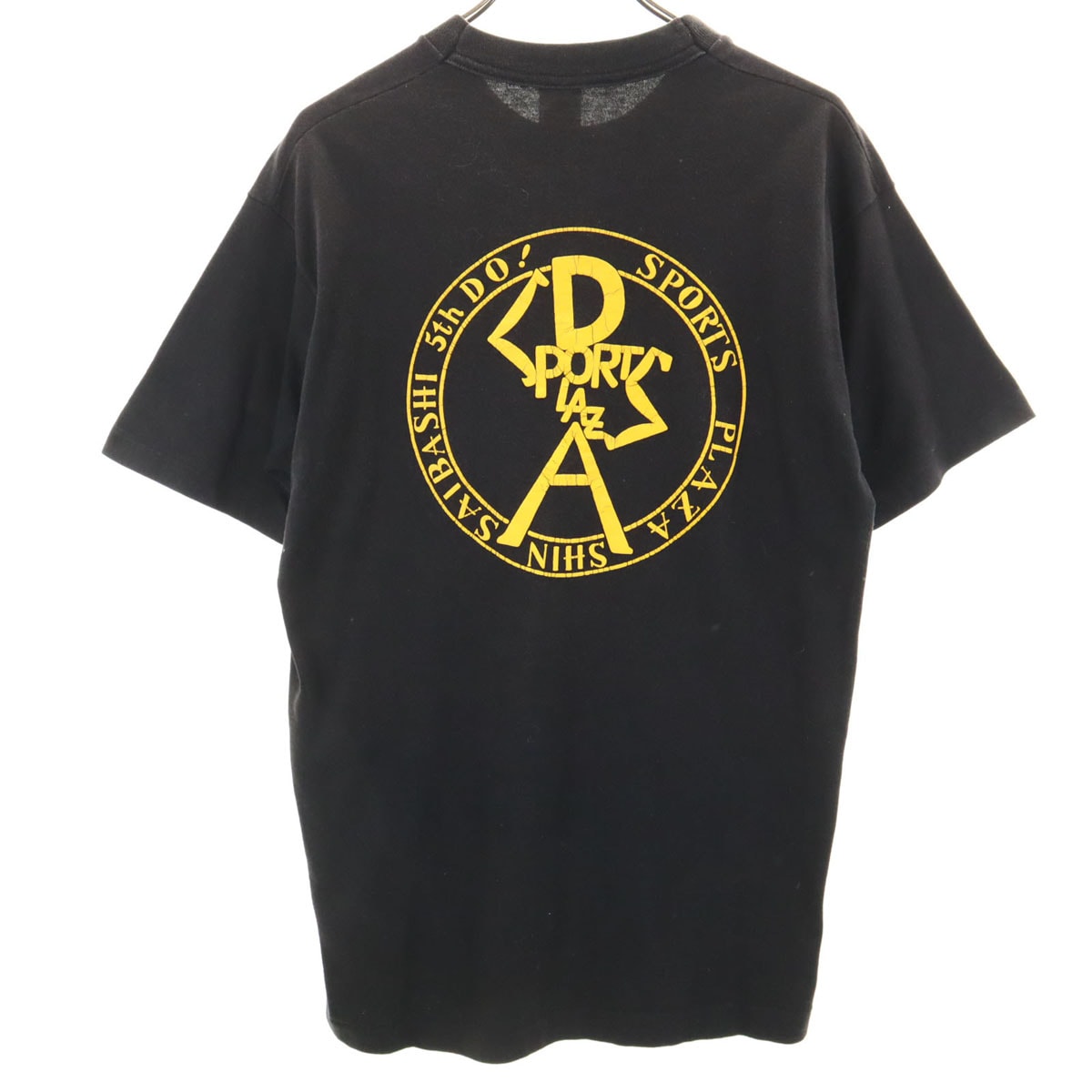 FRUIT OF THE LOOM フルーツオブザルーム 90s USA製 オールド バック 英字プリント 半袖 Tシャツ M ブラック系