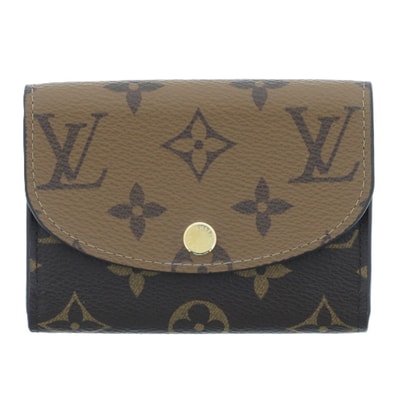 【値下げ】LOUIS VUITTON ルイ・ヴィトン ポルトモネ ロザリ 二つ折り財布 M82333 モノグラムリバース ブラウン レディース【中古】