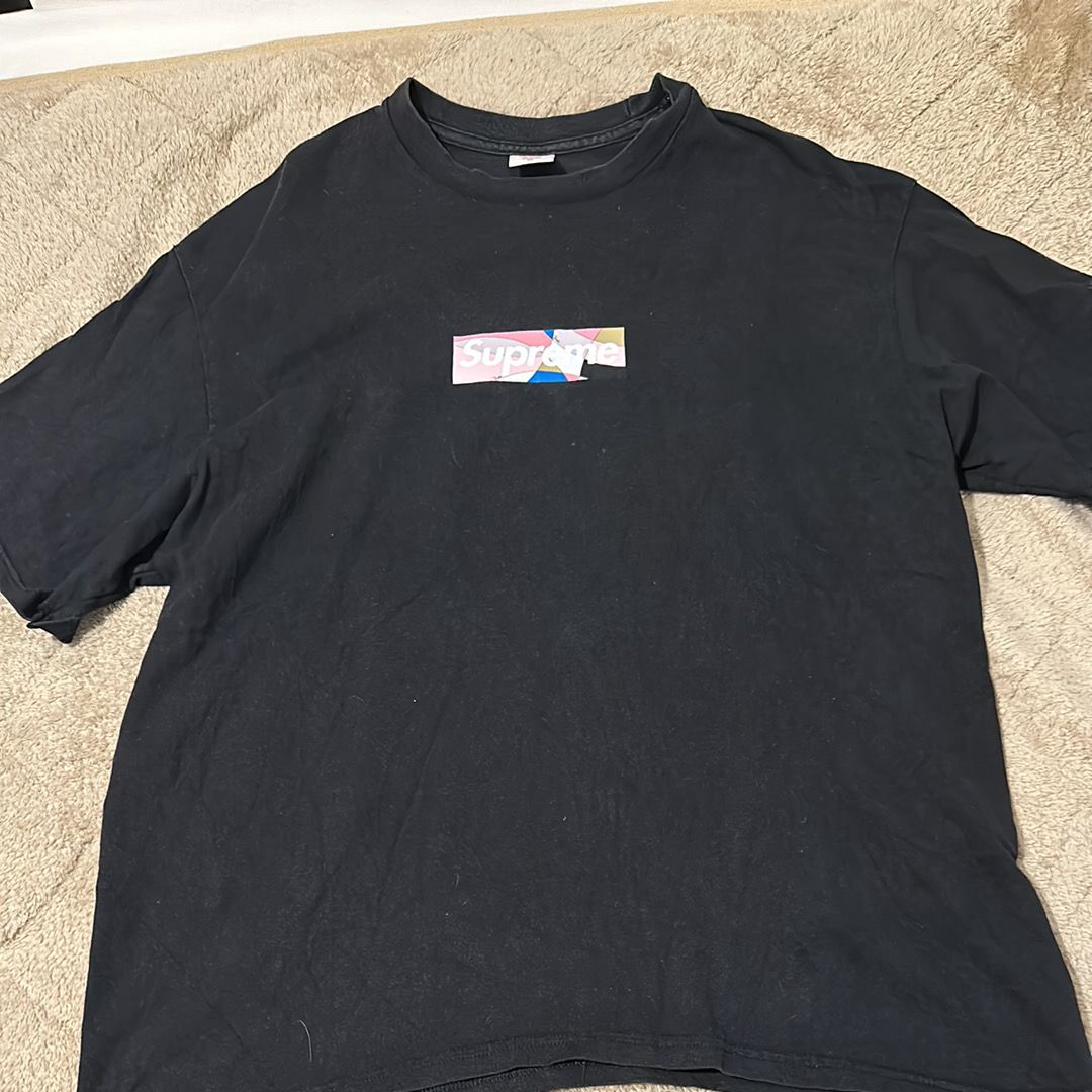 Supreme / Emilio Pucci® Box Logo Tee "Black/Pink"