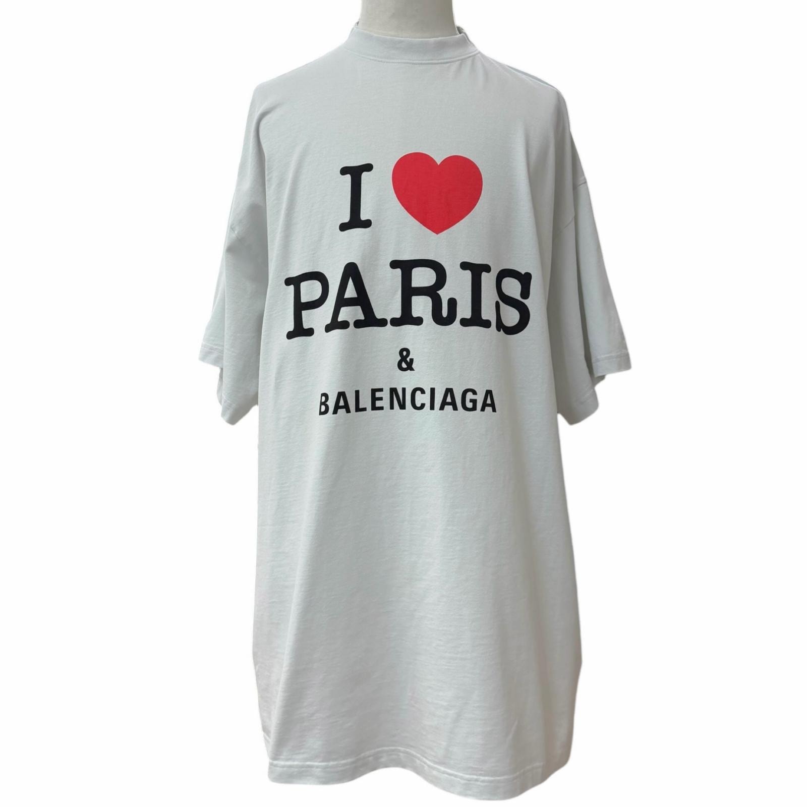 未使用品 バレンシアガ 半袖Tシャツ I Love Paris 4 787349