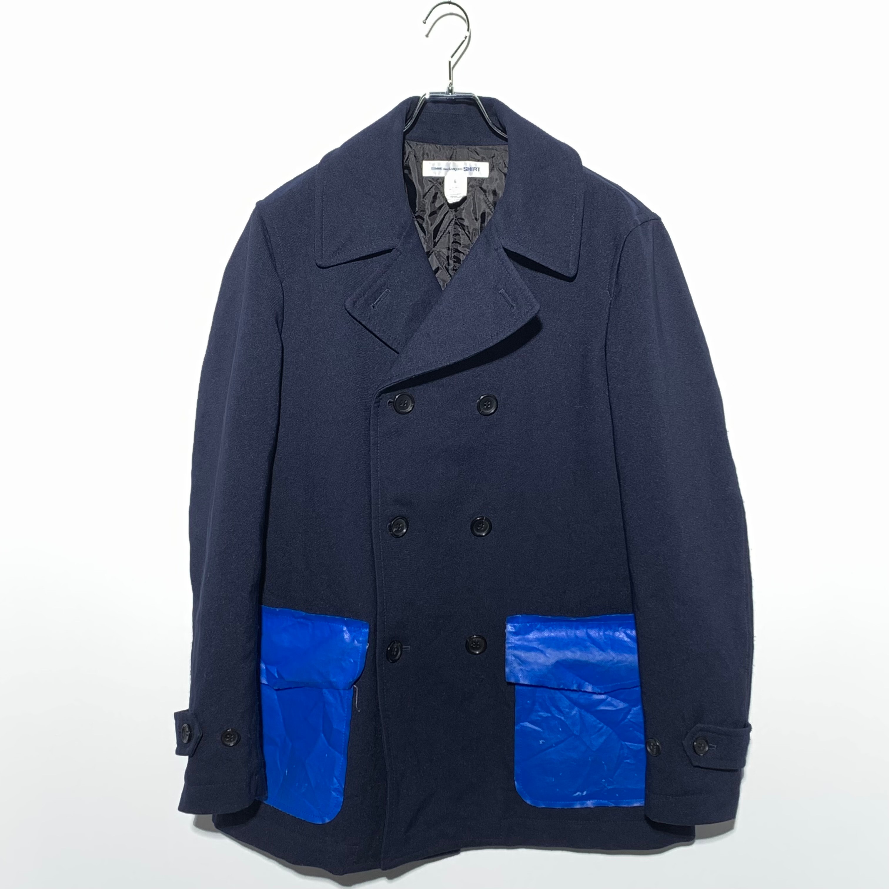 COMME des GARCONS SHIRT polyester heavy twill garment treated NAVY