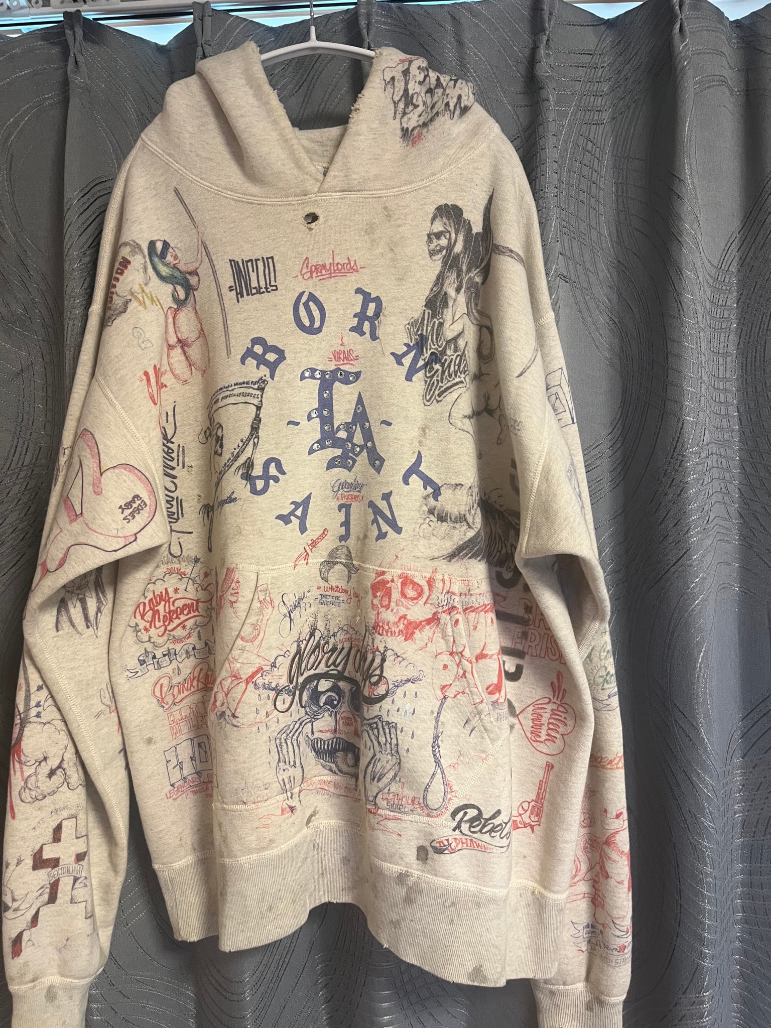 Saint Mxxxxxx x Born x Raised 24SS LA Hoodie "Gray" SM-YS8-0000-C11