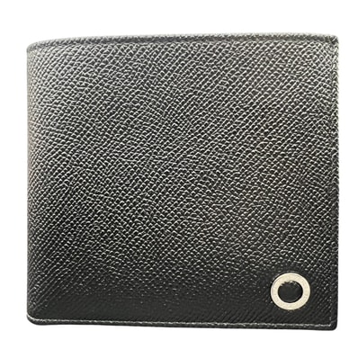 BVLGARI 展示品級 ブルガリ ブルガリマン ブルガリブルガリ 二つ折り財布 レザー ブラック コンパクトウォレット ミニ財布 カードケース コインケース メンズ 美品 SAランク 中古 鑑定済 ブルガリ財布