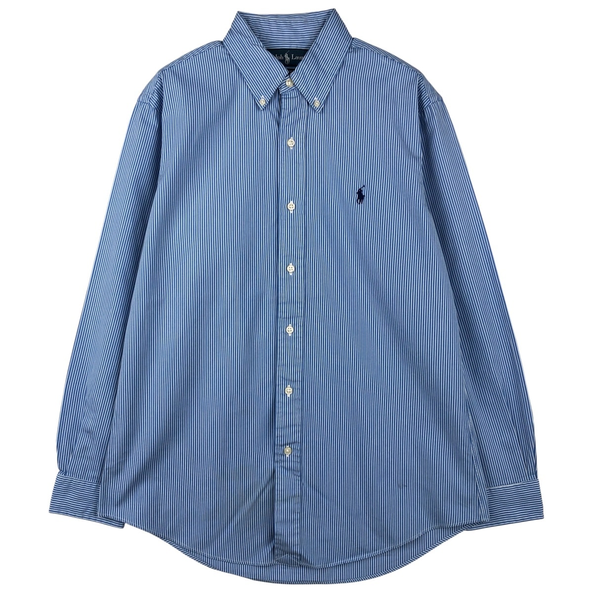 古着 ラルフローレン Ralph Lauren CUSTOM FIT ストライプ柄 長袖 ボタンダウンストライプシャツ メンズM相当/eaa613620