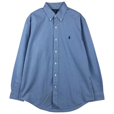 古着 ラルフローレン Ralph Lauren CUSTOM FIT ストライプ柄 長袖 ボタンダウンストライプシャツ メンズM相当/eaa613620