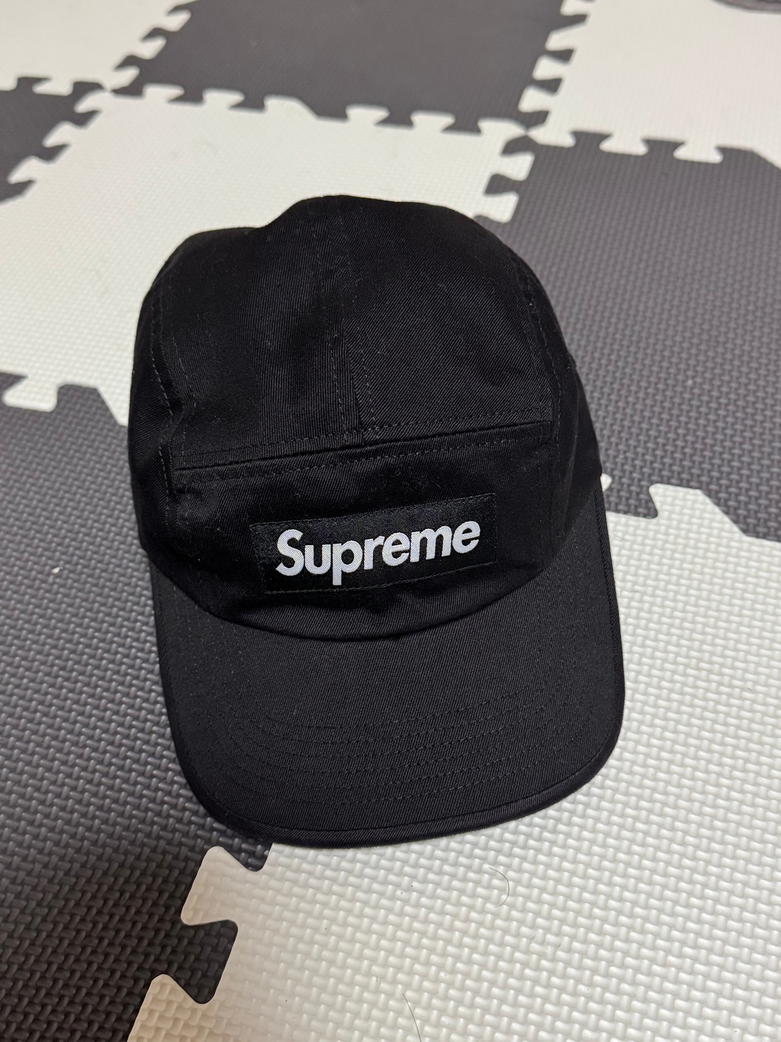 Supreme Washed Chino Twill Camp Cap "Black"(24SS)