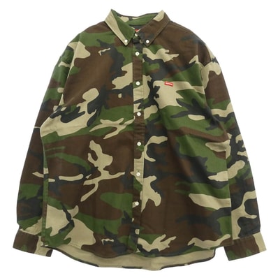 Supreme シュプリーム 25AW Small Box Denim Shirt スモールボックスロゴ ウッドランドカモ デニム シャツ マルチカラー系 L【極上美品】【中古】