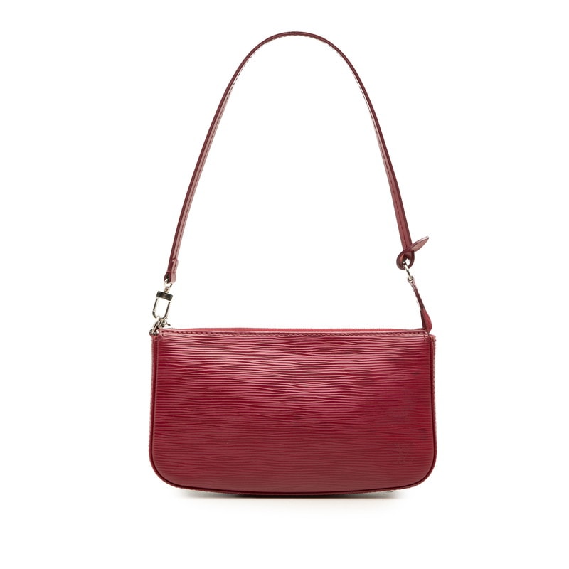 ルイ ヴィトン エピ ポシェット アクセソワール ハンドバッグ ポーチ M40777 ボルドー系 レザー レディース LOUIS VUITTON 中古