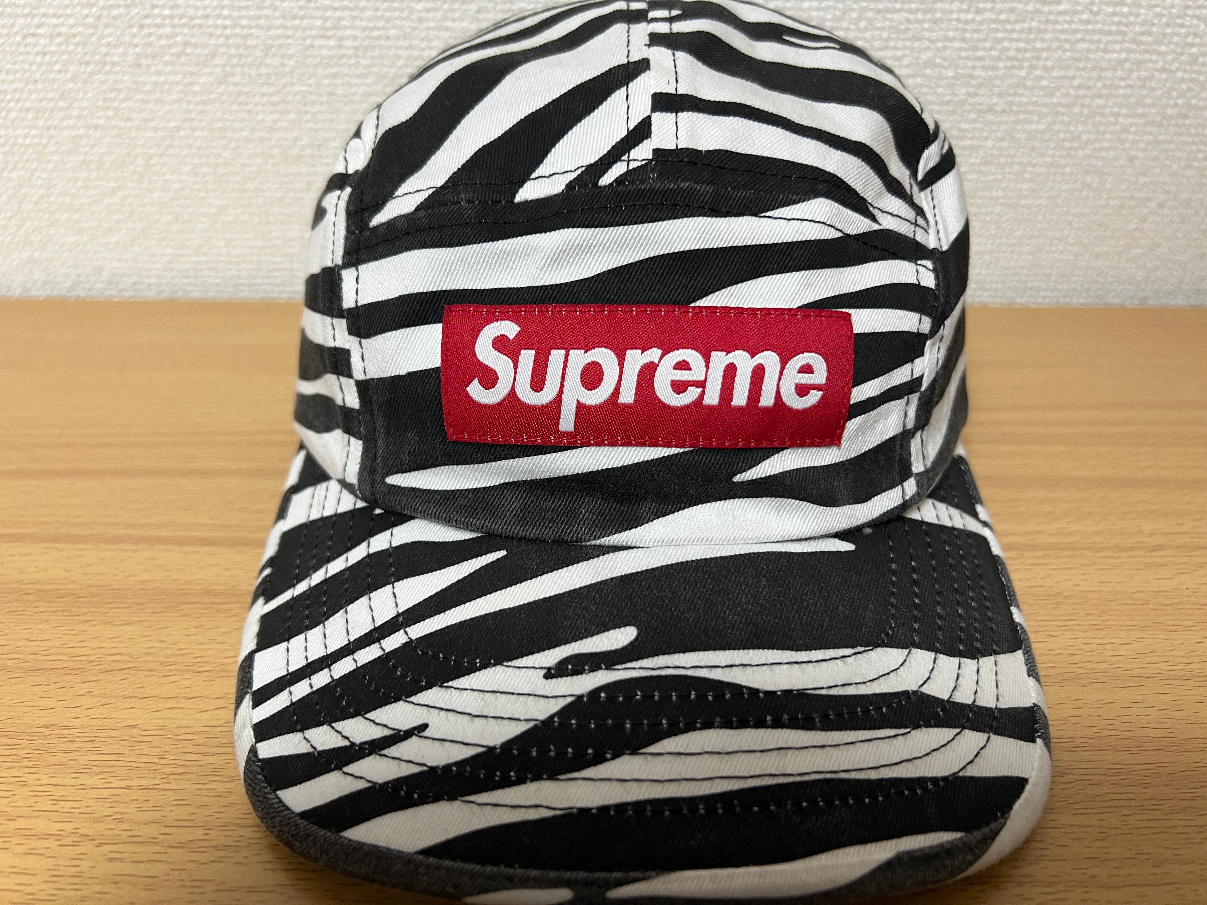 Supreme Washed Chino Twill Camp Cap "Zebra"(22FW)