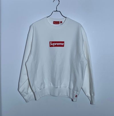 Supreme Washed Box Logo Crewneck "White"