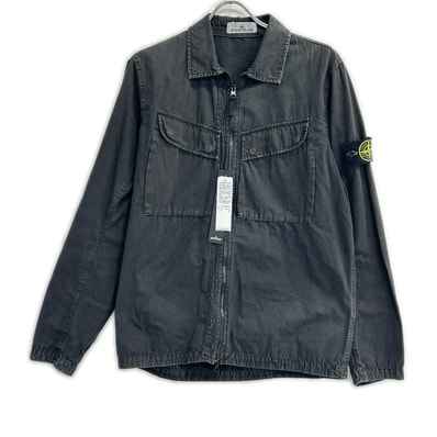 ストーンアイランド 7715101WN ブラック ジップアップシャツジャケット M