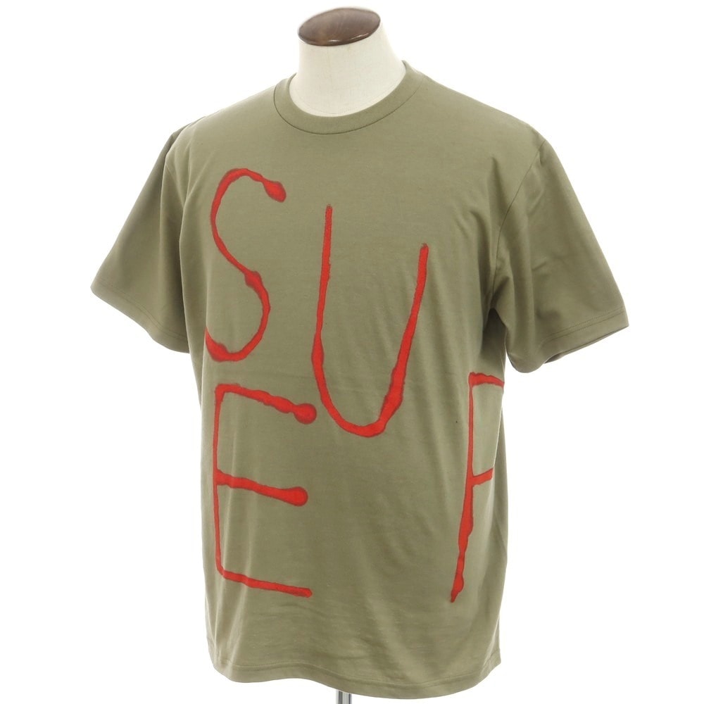 【中古】シュプリーム Supreme 2025年春夏 Painted Tee コットン クルーネック 半袖Tシャツ オリーブ【サイズL】【メンズ】