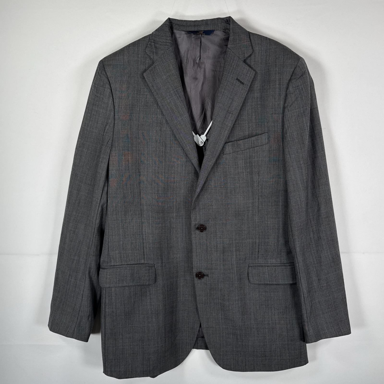 古着 ブルックスブラザーズ Brooks Brothers テーラードジャケット ブレザー スーツ ウール 大きいサイズ 43L  グレー チェック メンズ