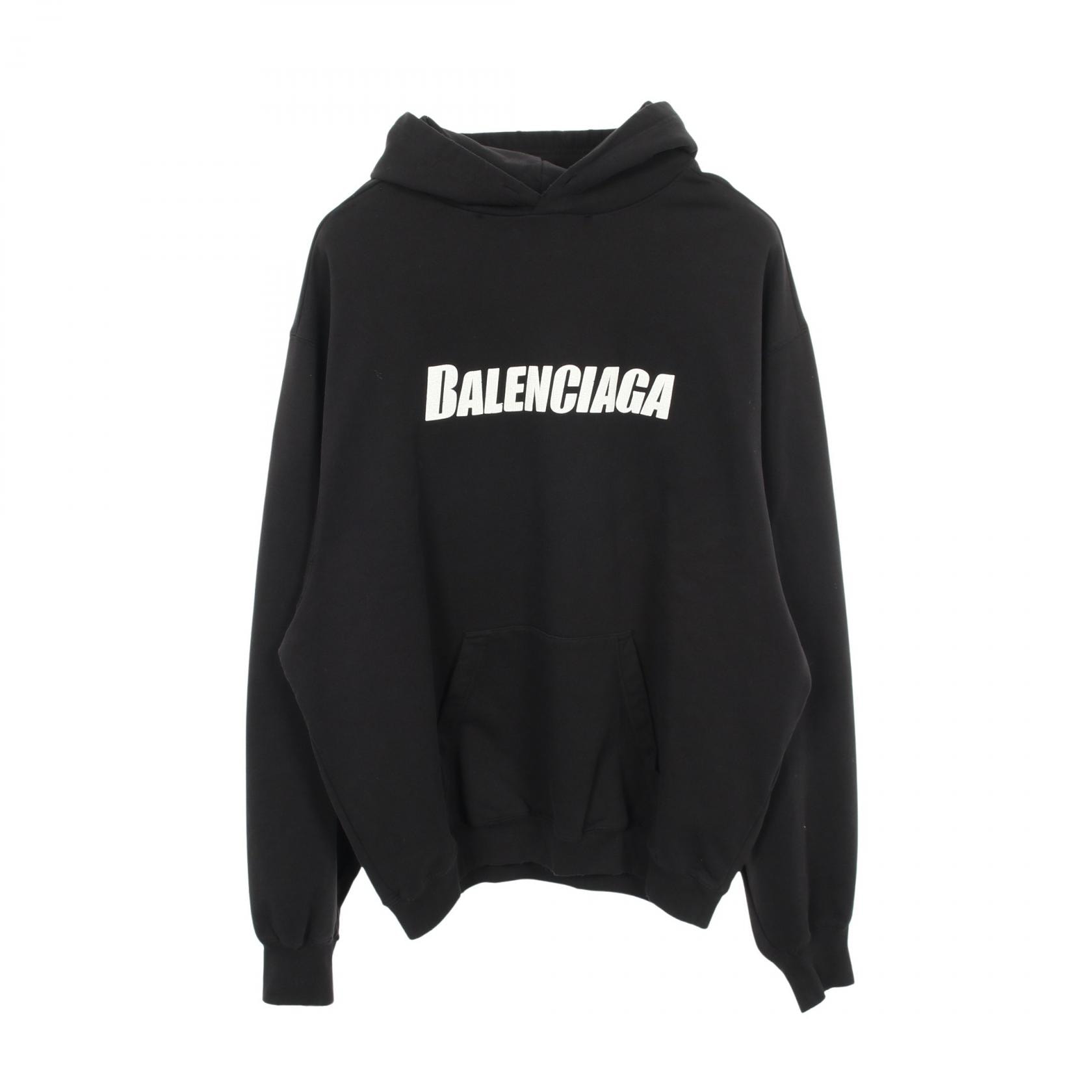 バレンシアガ BALENCIAGA パーカー 衣料品 トップス コットン メンズ ブラック系 【中古】