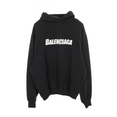 バレンシアガ BALENCIAGA パーカー 衣料品 トップス コットン メンズ ブラック系 【中古】
