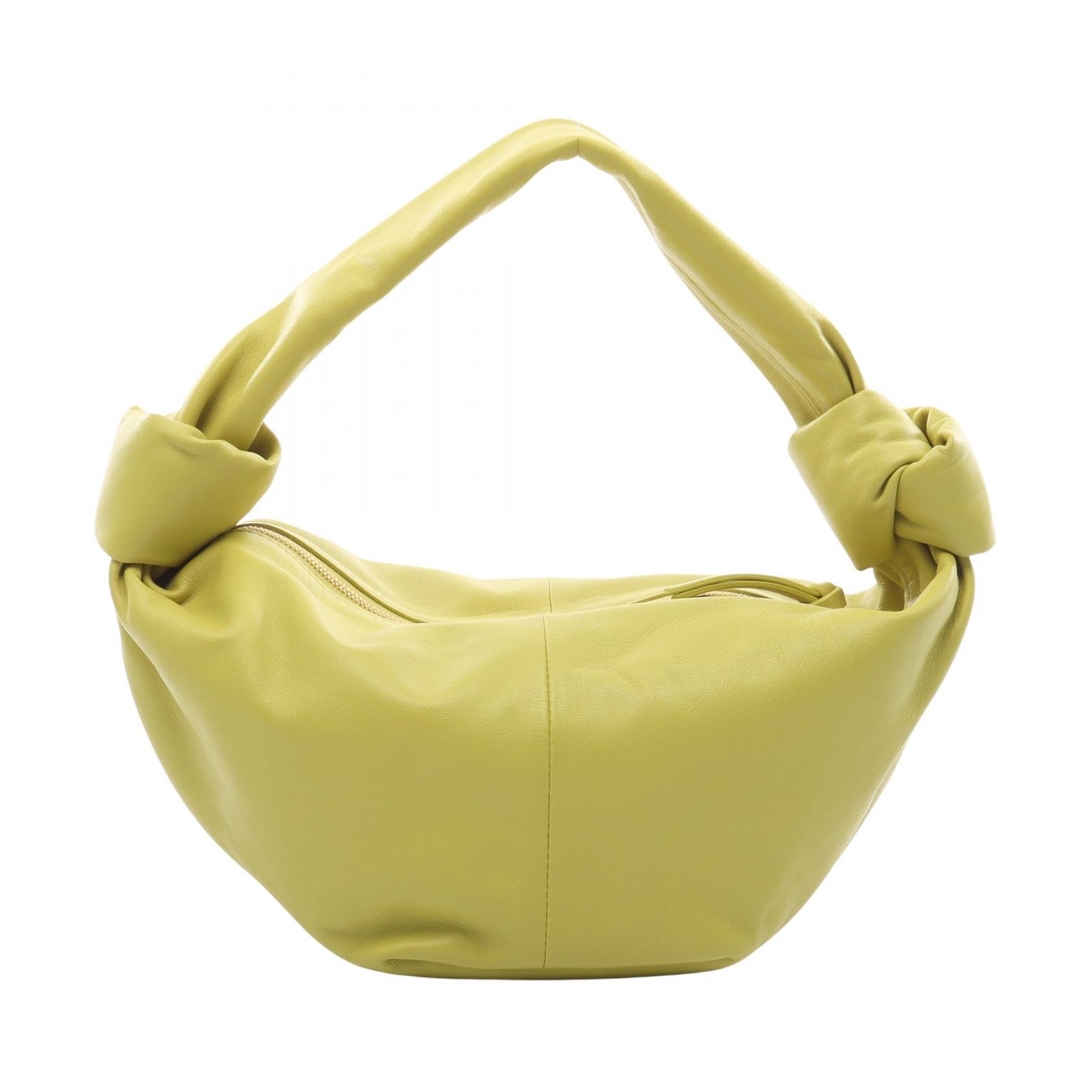 ボッテガヴェネタ BOTTEGA VENETA ダブルノット トップハンドル ハンドバッグ バッグ レザー レディース グリーン系 629635 【中古】