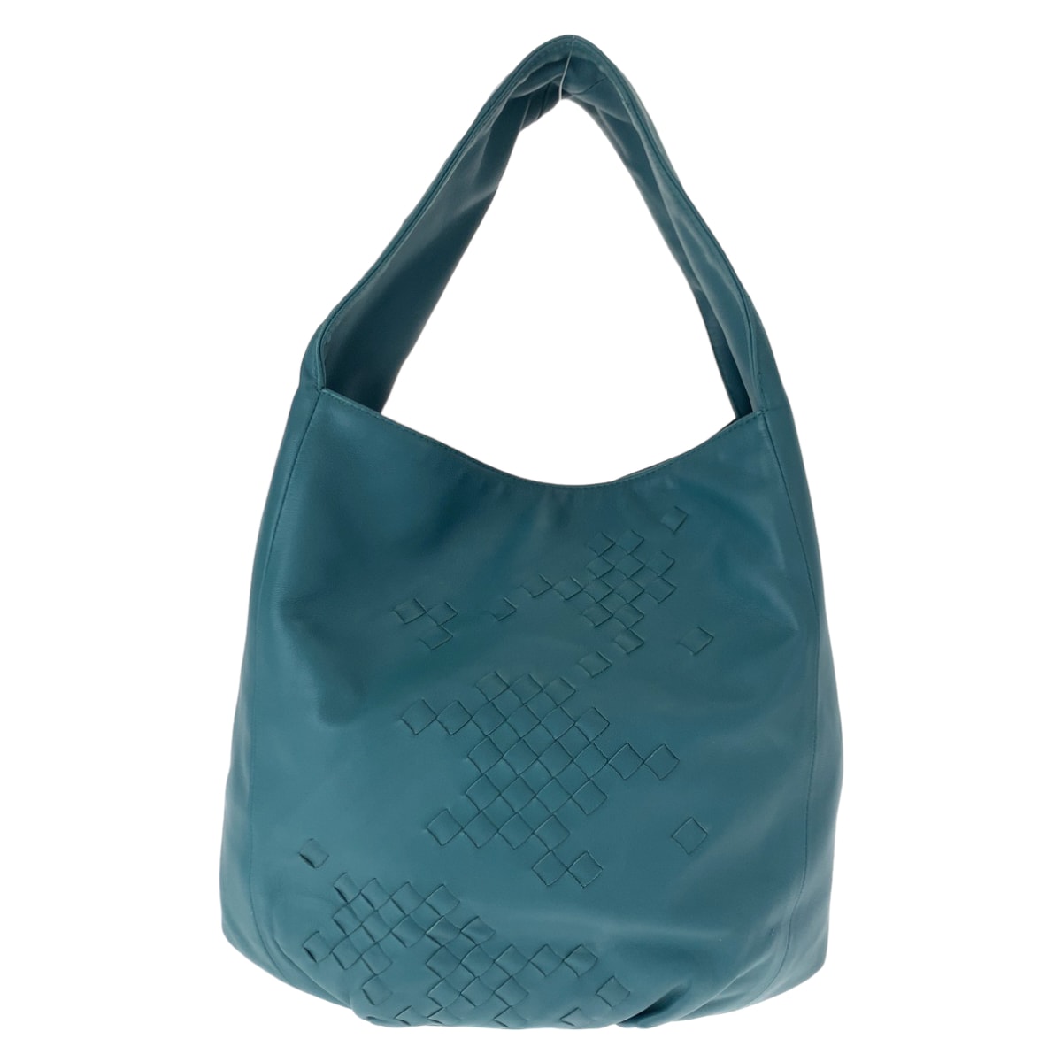 美品 BOTTEGAVENETA ボッテガヴェネタ イントレチャート ホーボー グリーン レザー ワンショルダーバッグ 503332 【中古】